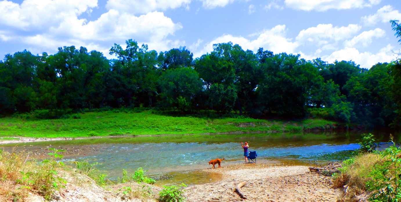 Lampasas River beach at River Bone Ranch
